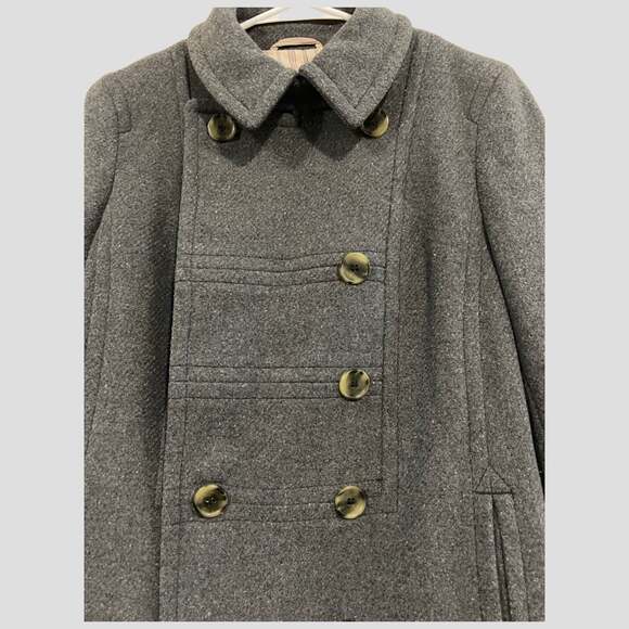 MARC JACOBS Womens Gray Double Breast Peacoat Size M 100% Wool - Picture 5 of 12